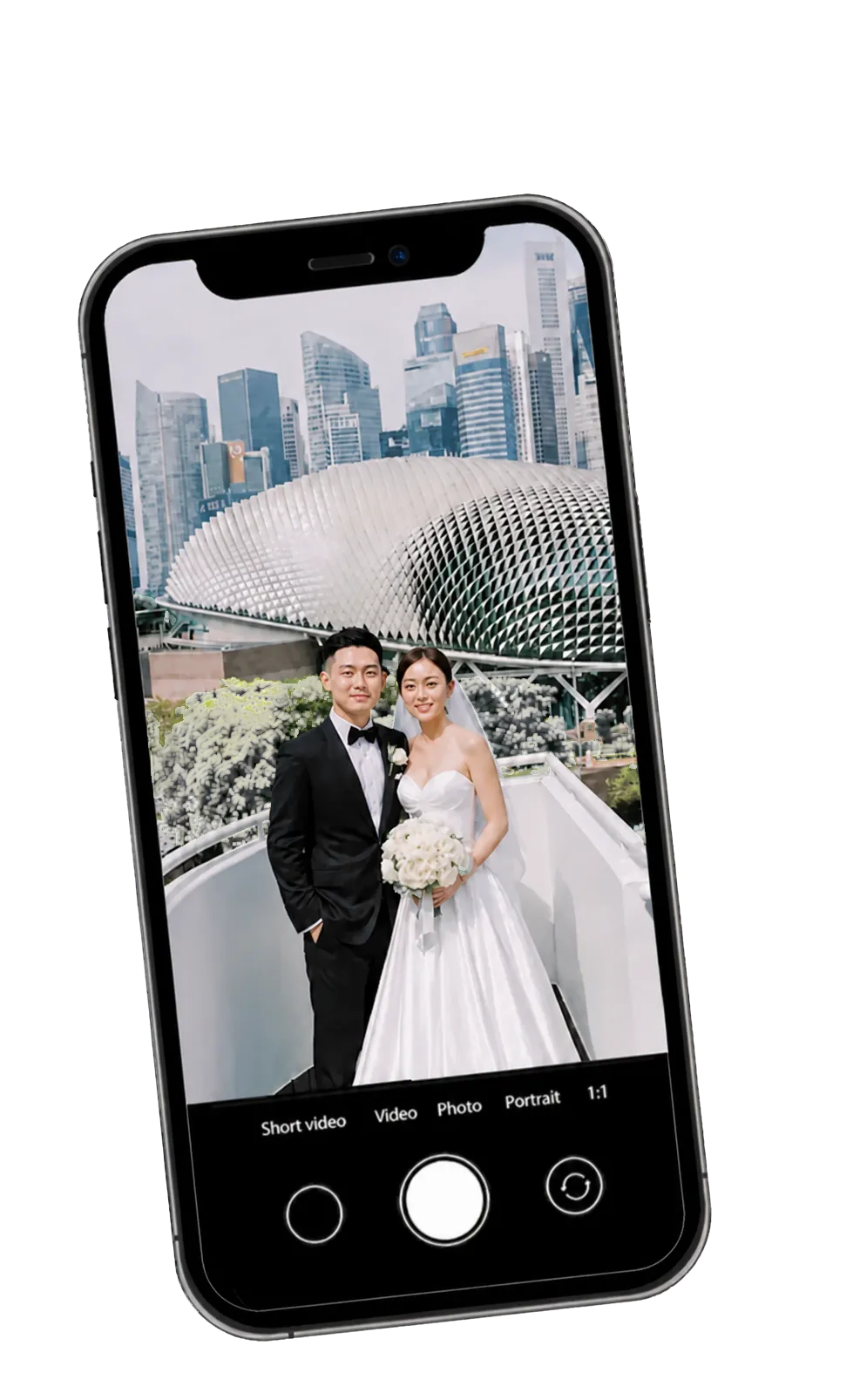 A wedding photo ready to upload from a phone